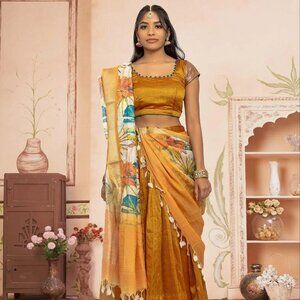 EthnoChic Brown Lehenga for Festive Elegance | Muvvas Boutique